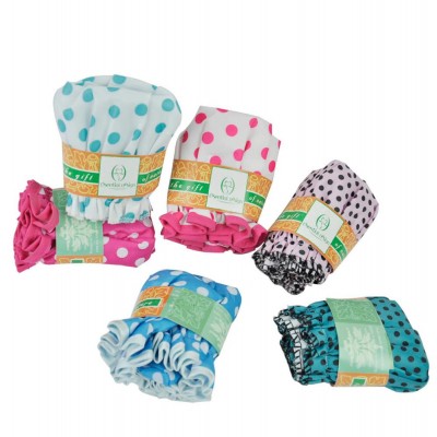 Textile double layer shower bath cap