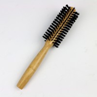 Natural bamboo nylon bristle handle Round Roller Comb hair brush