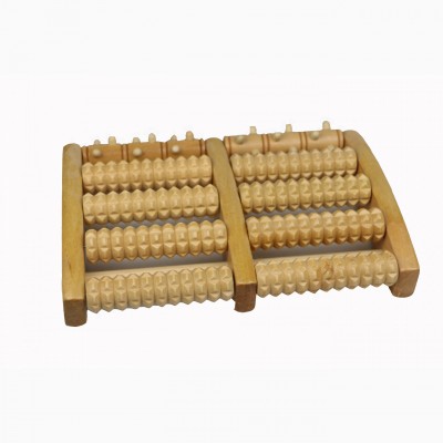 High Quality Wooden 10 Rolling Dual Foot Massager Roller